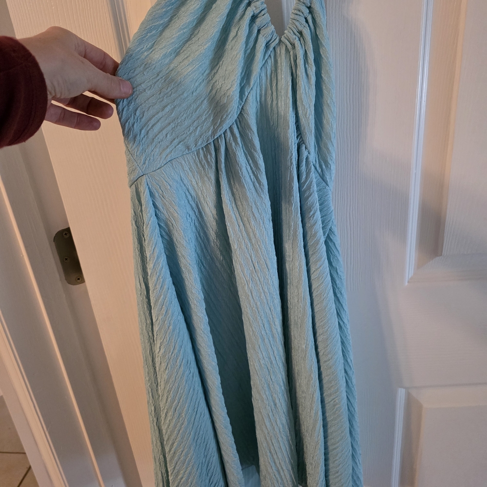 Brand New. SHEIN Light Blue Backless Dress XS But Fits Like a Medium